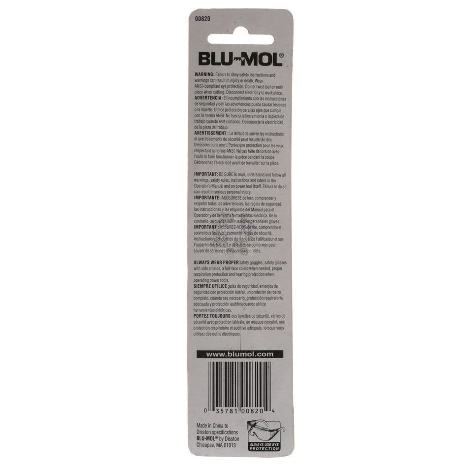 BLU-MOL 00820 #8 Slotted Screwdriver Bit, 4" Length
