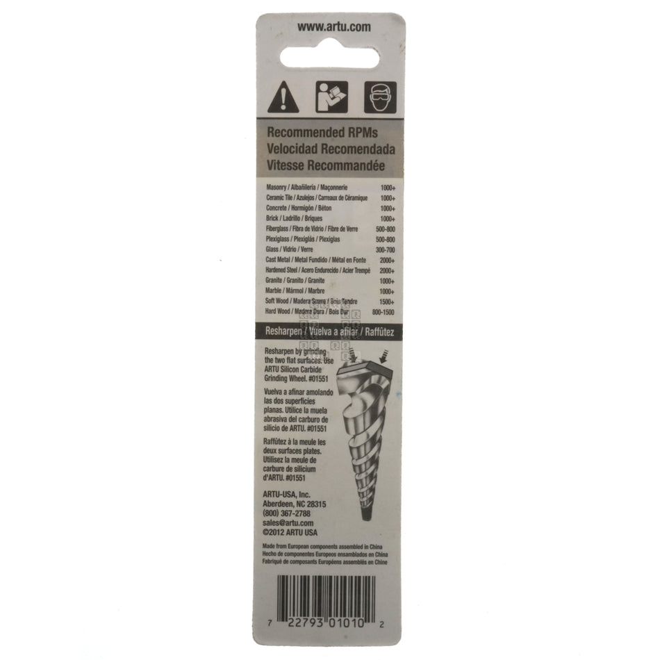 Artu 01010 1/8" Multi-Purpose Cobalt & Tungsten Carbide Tip Drill Bit