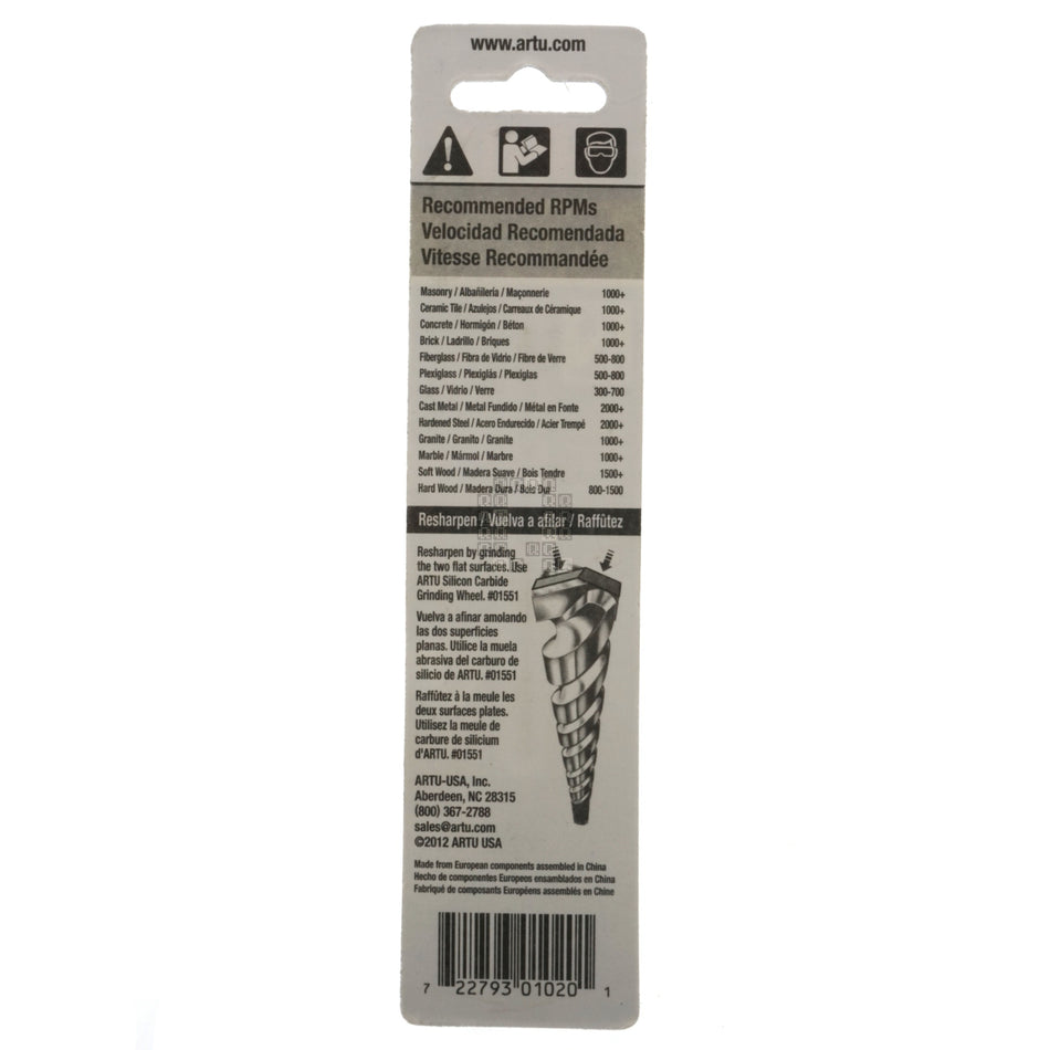 Artu 01020 3/16" Multi-Purpose Cobalt & Tungsten Carbide Tip Drill Bit