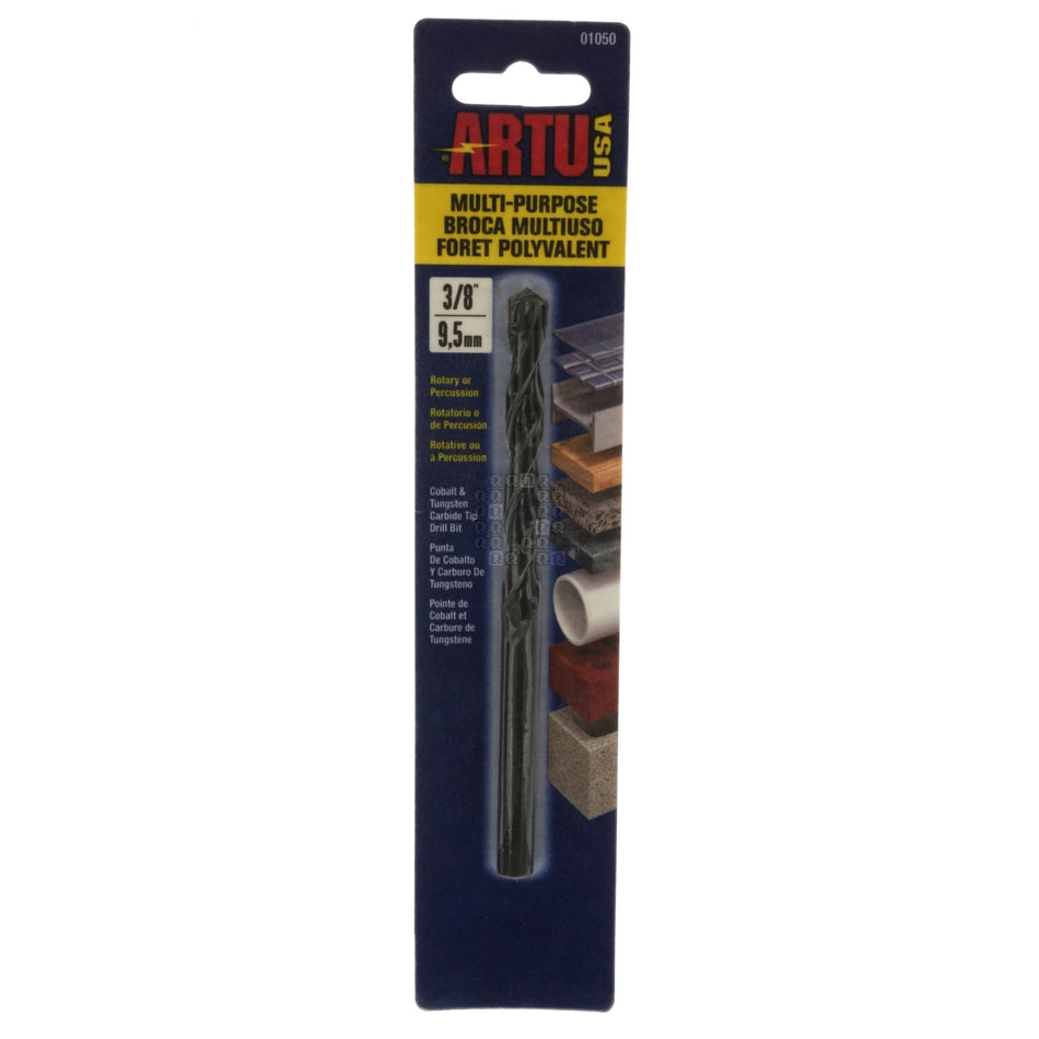 Artu 01050 3/8" Multi-Purpose Cobalt & Tungsten Carbide Tip Drill Bit