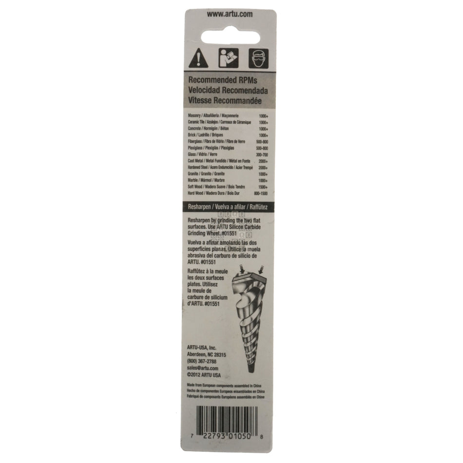 Artu 01050 3/8" Multi-Purpose Cobalt & Tungsten Carbide Tip Drill Bit