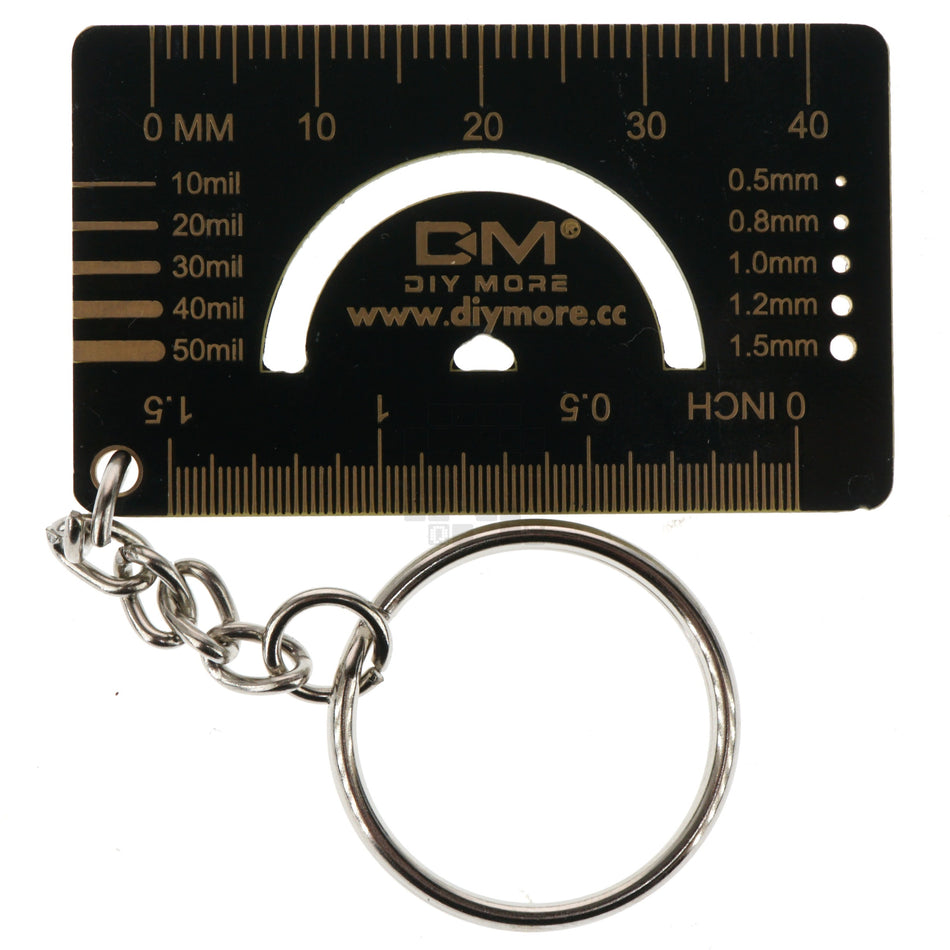 DIY More 020111 Keychain Printed Circuit Board PCB Ruler Surface Mount Angle