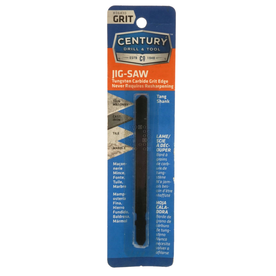 Century Drill and Tool 06430 Tungsten Carbide Grid Edge Jigsaw Blade, Tang Shank