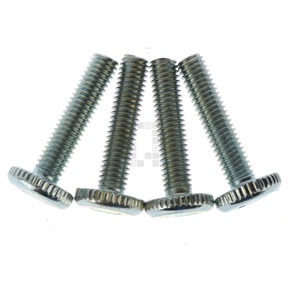 #10-32 x 7/8" Thumb Screws, Zinc Plated, Pack of 4