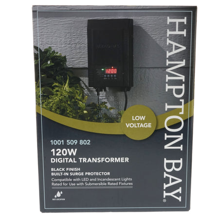 Hampton Bay 1001509802 Low Voltage Digital Transformer, 12+15VDC 120W, SL-120-12A