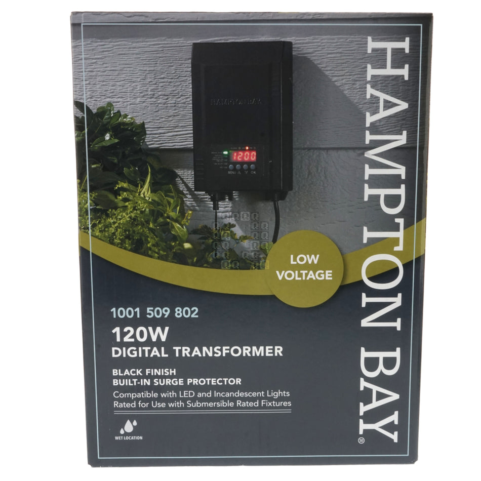 Hampton Bay 1001509802 Low Voltage Digital Transformer, 12+15VDC 120W, SL-120-12A
