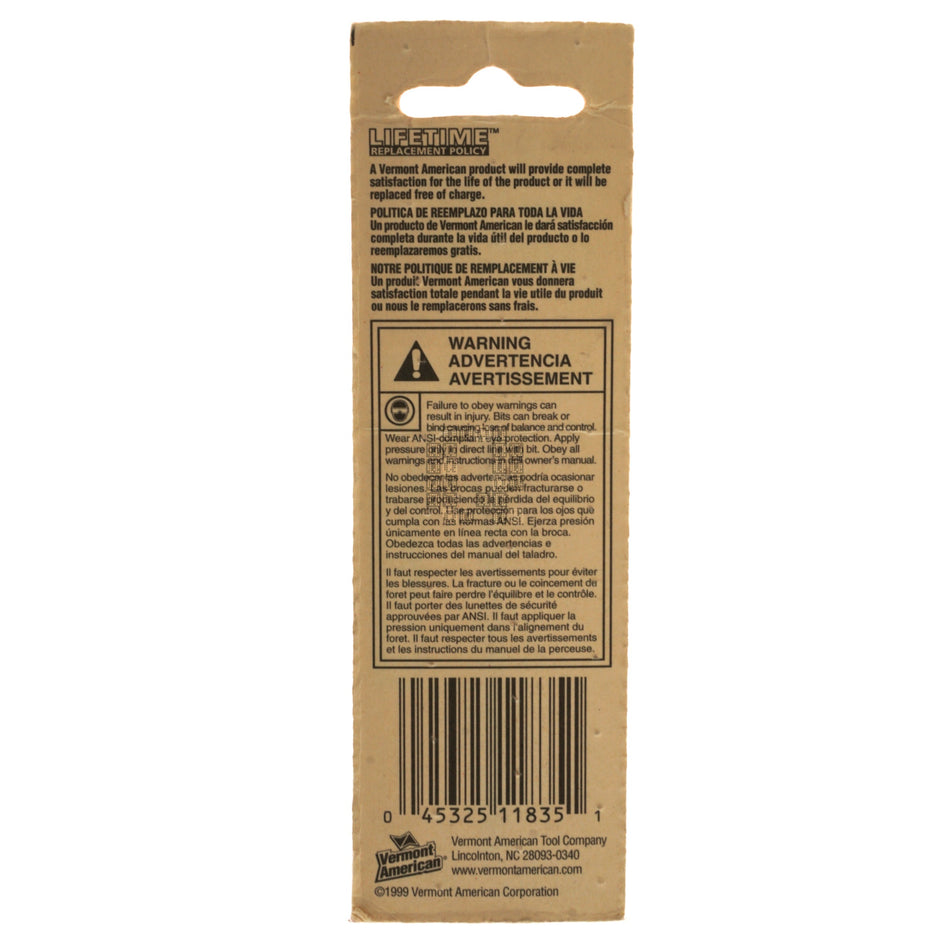 Vermont American 11835 Black Oxide Wire Gauge Drill Bit, #35 (0.1100" / 2.79mm )