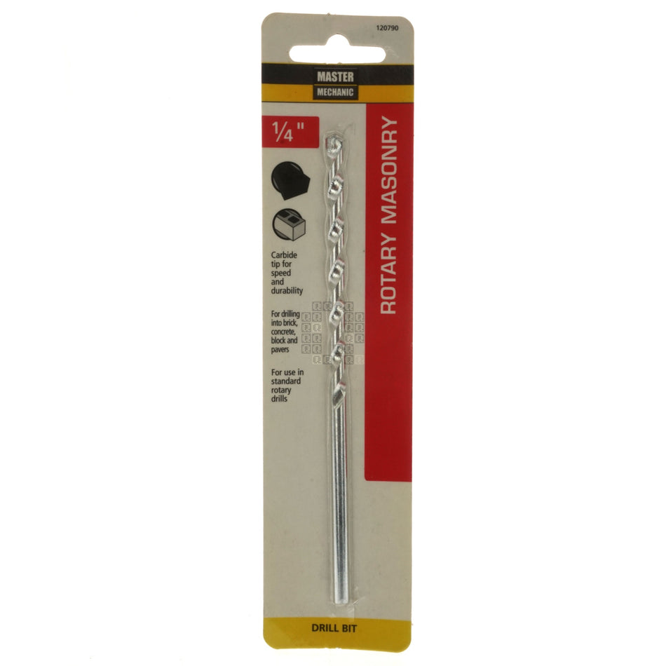 Master Mechanic 120790 Straight Shank 1/4" x 6" Rotary Masonry Drill Bit