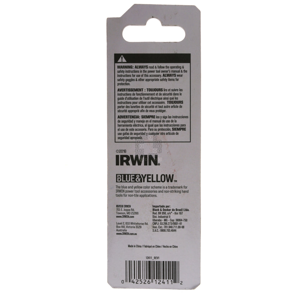 Irwin 12411 Round Shank High Speed Steel (HSS) Countersink, 1/2" Diameter, 82°