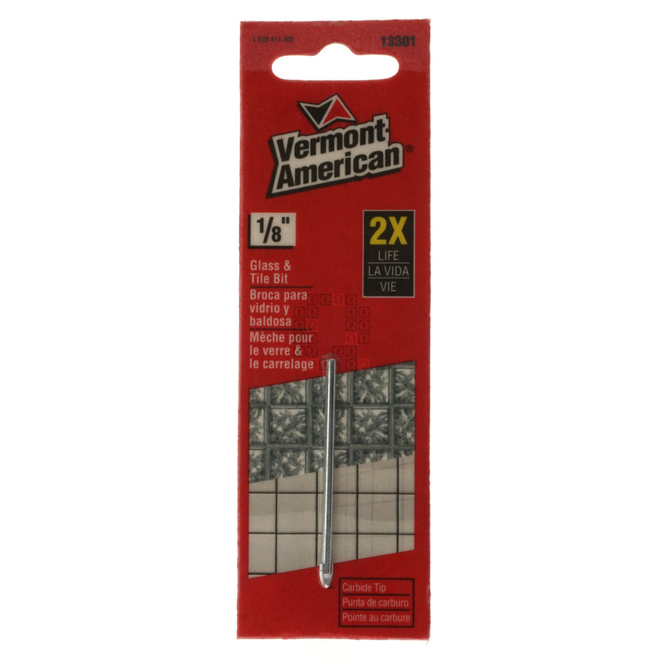 Vermont American 13301 Carbide Tip Glass & Tile Drill Bit, 1/8" Diameter