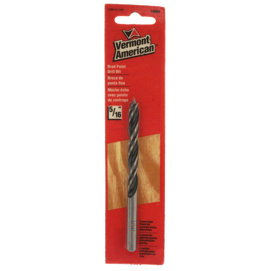 Vermont American 14604 1609411598 5/16" Brad Point Drill Bit