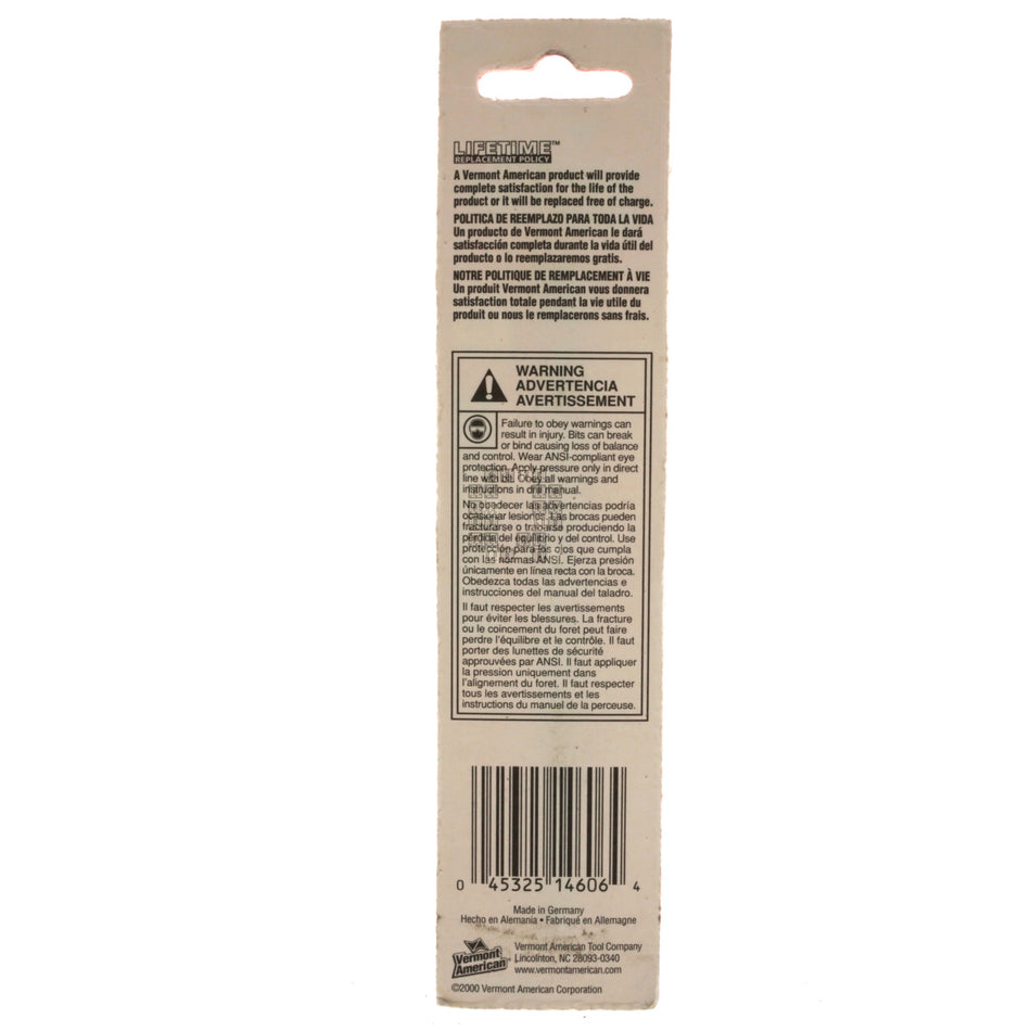 Vermont American 14606 Brad Point Wood Doweling Drill Bit, 7/16" Diameter