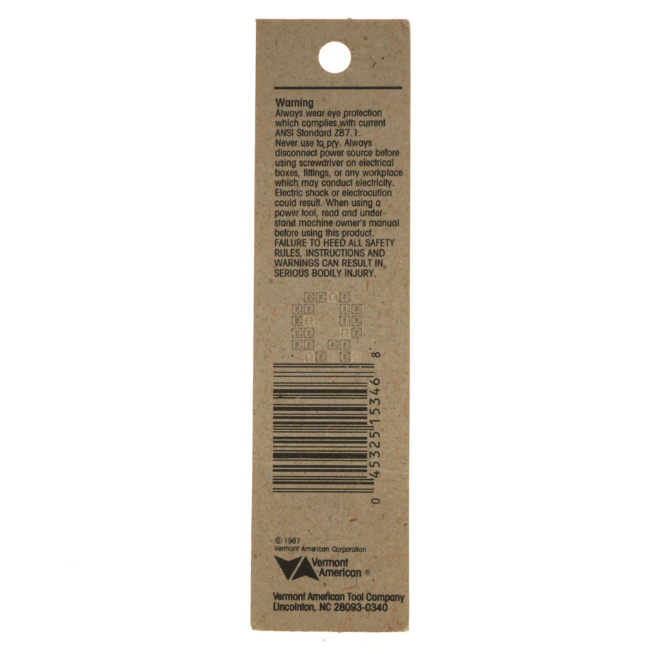 Vermont American 15346 Extra Hard Insert Tip, 3/16" Clutch, 1" Length