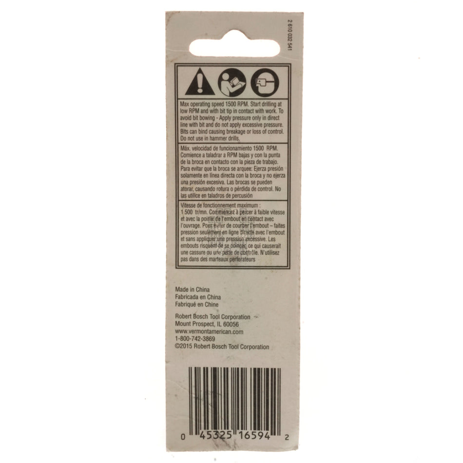 Vermont American 16594 5/8" Plug Cutter, 1/4" Straight Shank