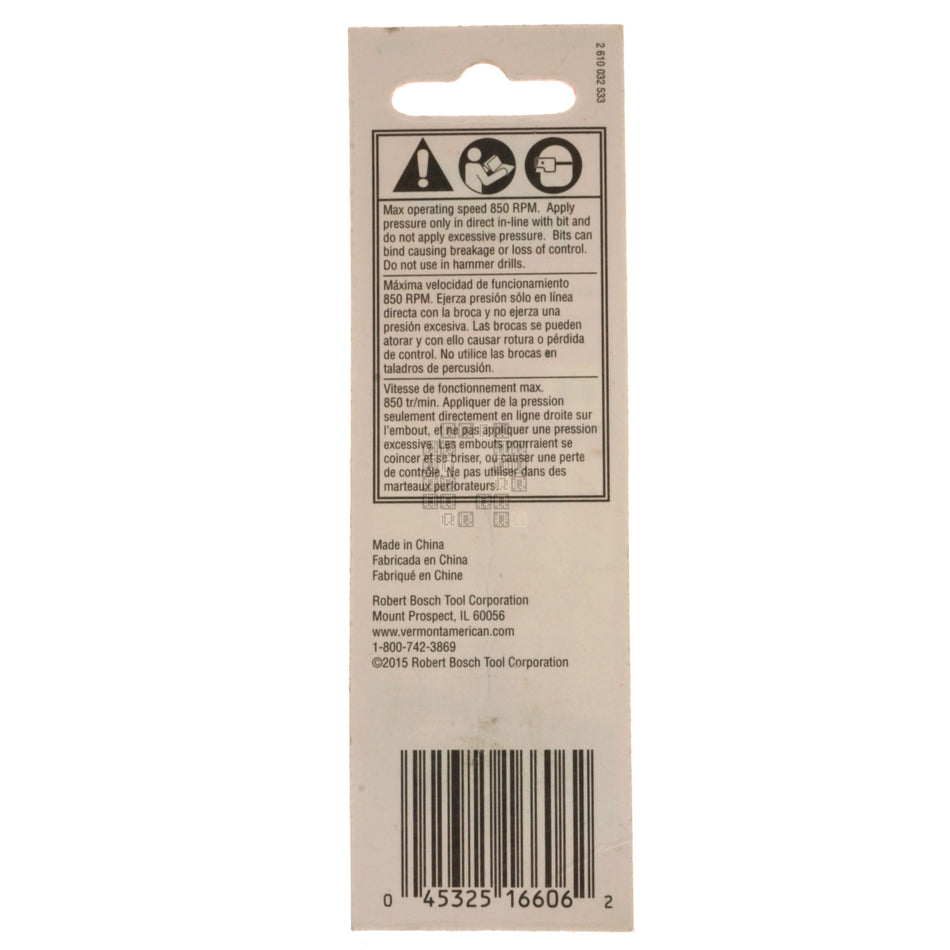 Vermont American 16606 Screw Pilot Drill, #6