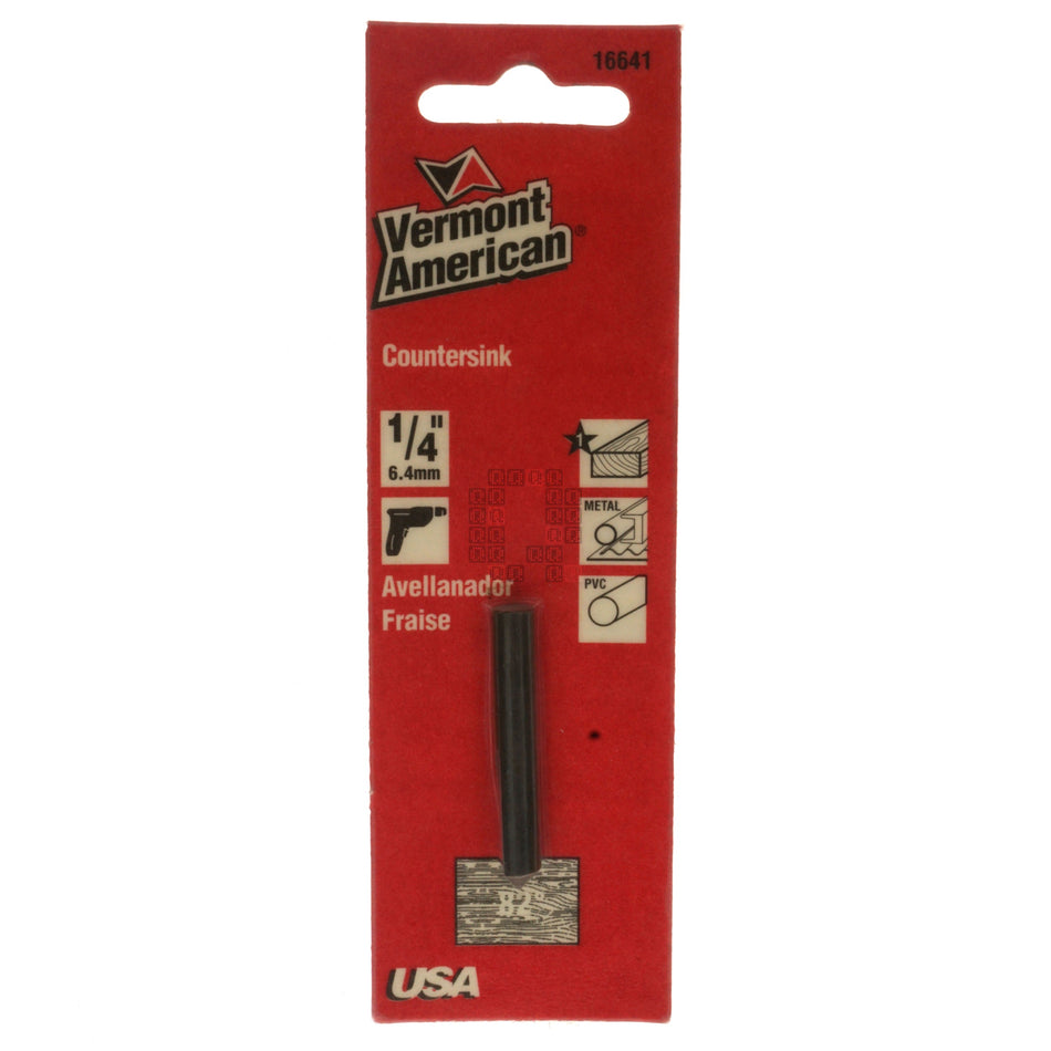 Vermont American 16641 1/4" HSS Single Flute Countersink, 82°