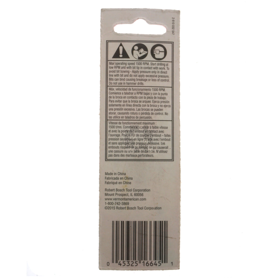 Vermont American 16645 3/4" HSS Single Flute Countersink, 82°