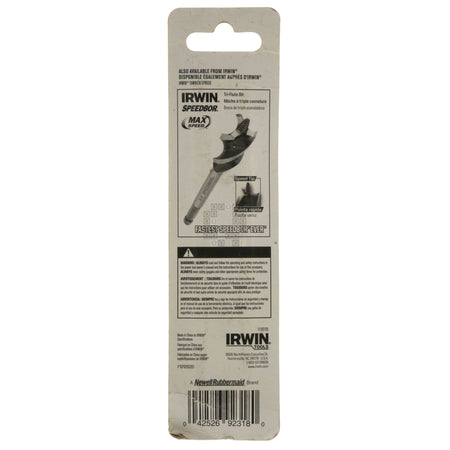 Irwin 1882790 Countersink Replacement Bit, #12 (7/32" / 5.6mm), 1/4" Hex Drive Package Back