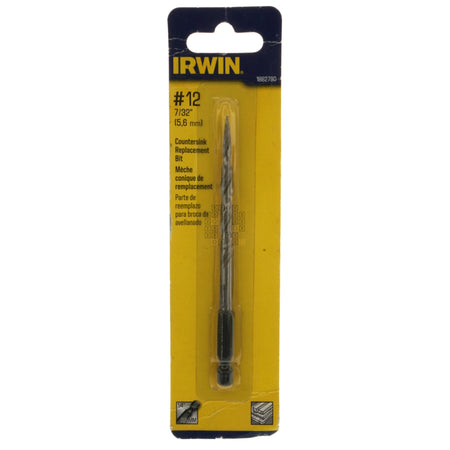 Irwin 1882790 Countersink Replacement Bit, #12 (7/32" / 5.6mm), 1/4" Hex Drive Package Front