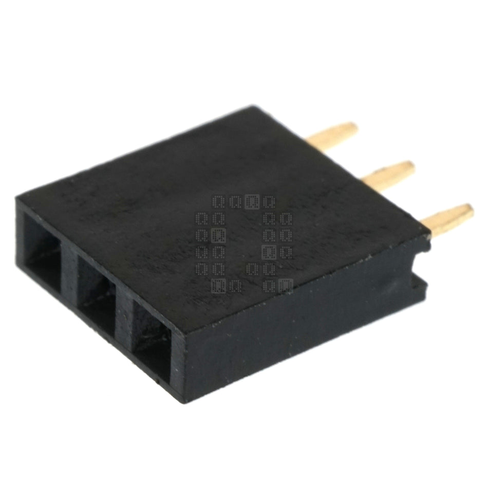 1x3 Single Row Female Straight Pin Header, 2.54mm Pitch, 2-Pack