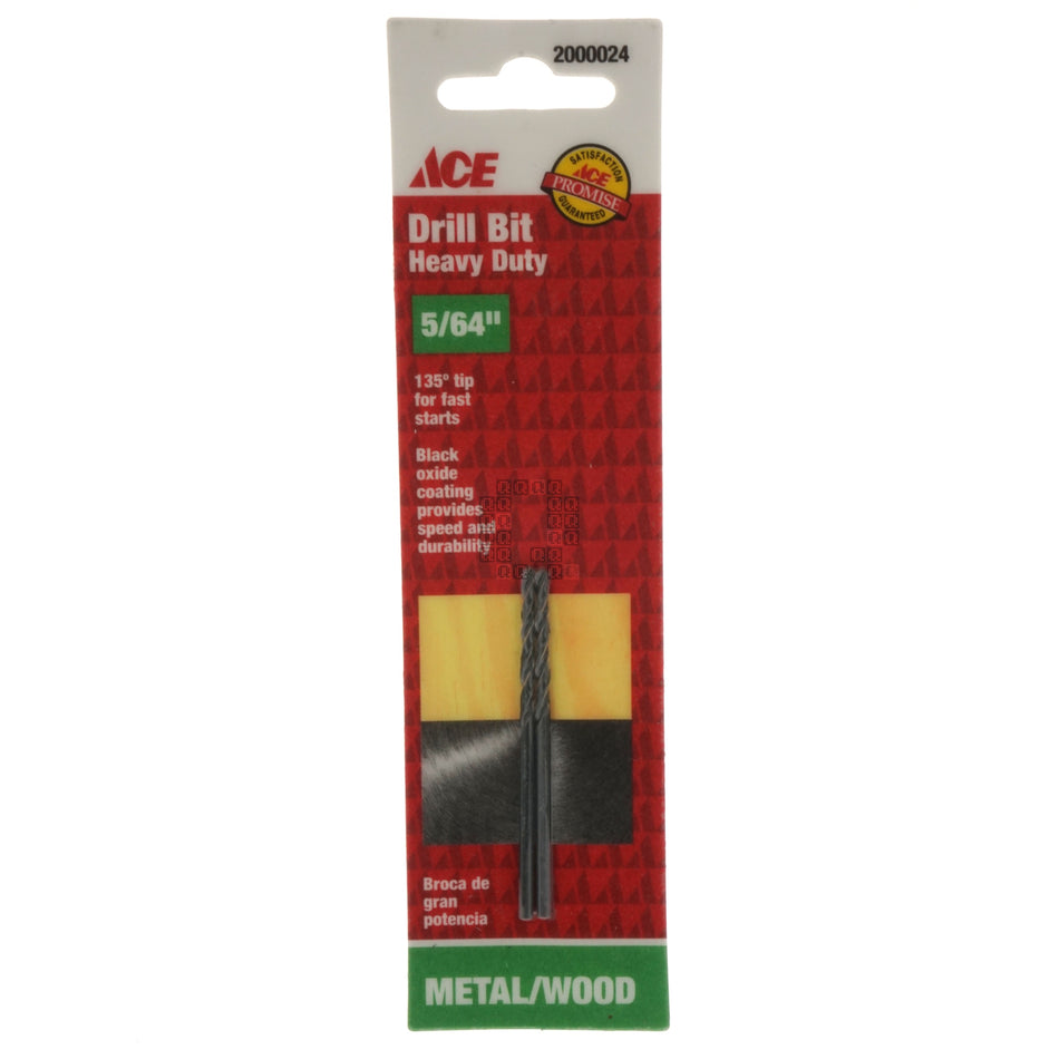 ACE Hardware 2000024 Heavy Duty 5/64" Black Oxide Drill Bit, 135° Point, 2-Pack