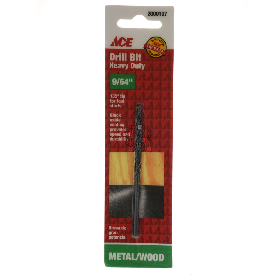 ACE Hardware 2000107 Heavy Duty 9/64" Black Oxide Drill Bit, 135° Point