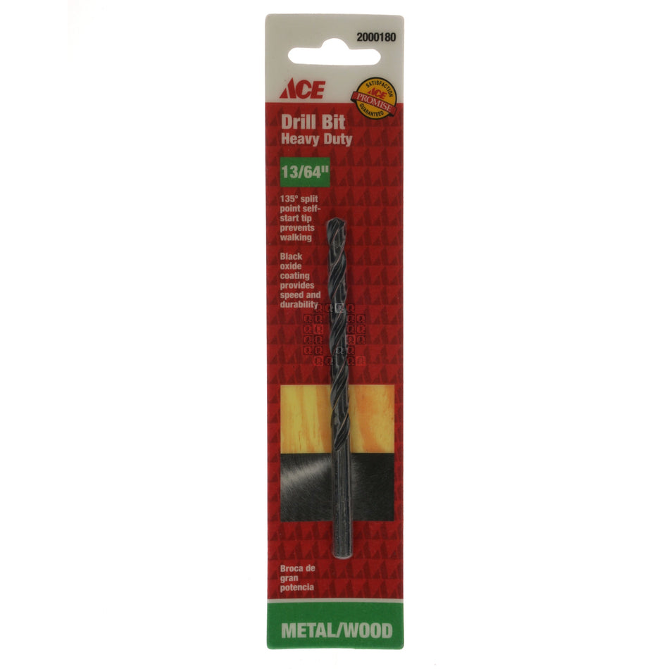 ACE Hardware 2000180 Heavy Duty 13/64" Black Oxide Drill Bit, 135° Split Point