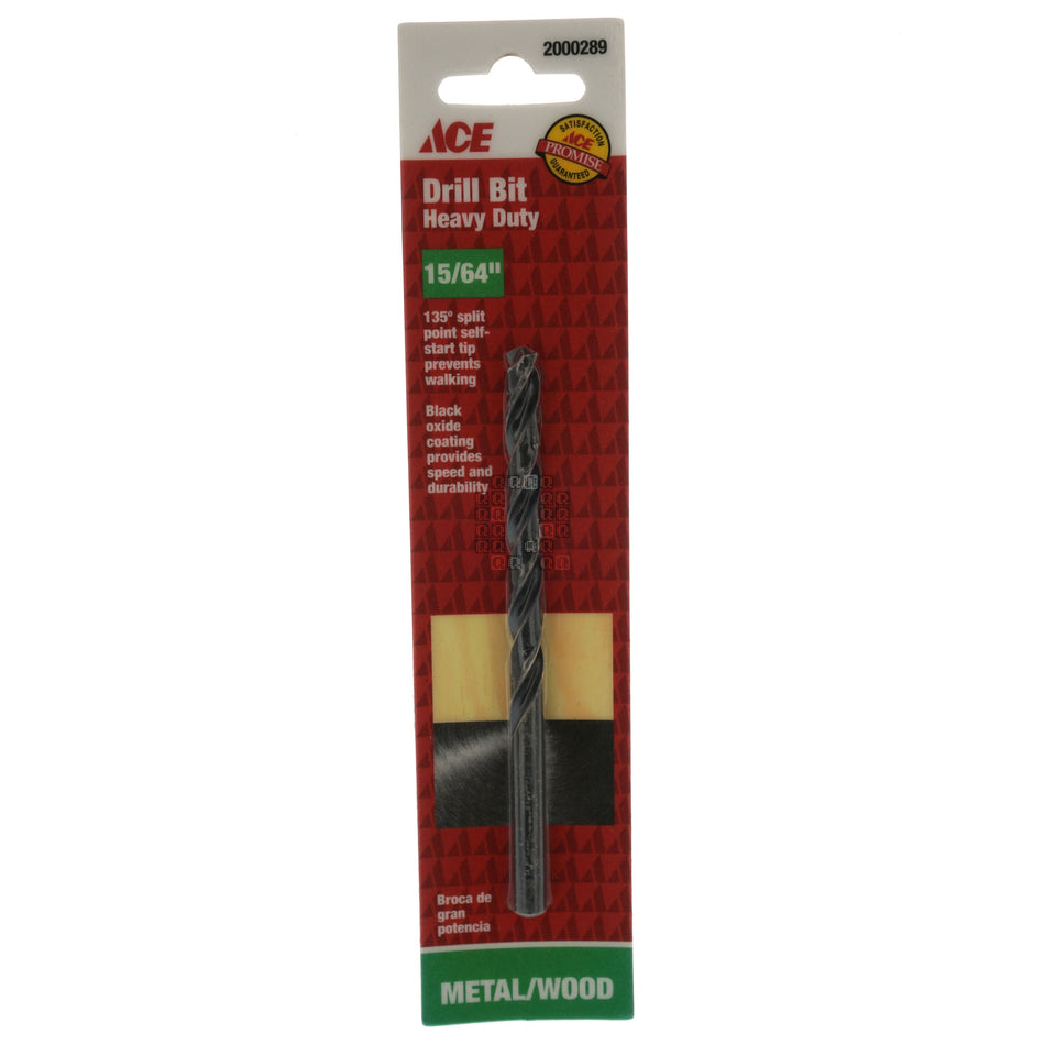 ACE Hardware 2000289 15/64" Black Oxide Drill Bit, 135° Split Point