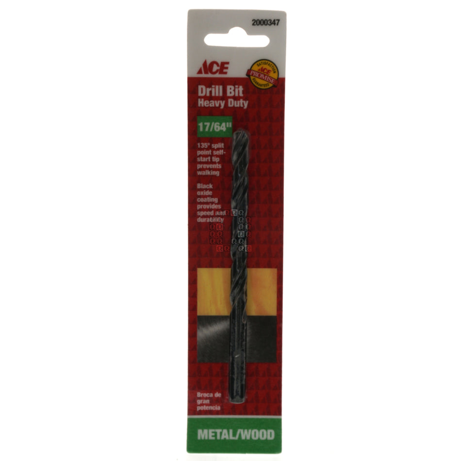 ACE Hardware 2000347 17/64" Heavy Duty Black Oxide Drill Bit, 135° Split Point