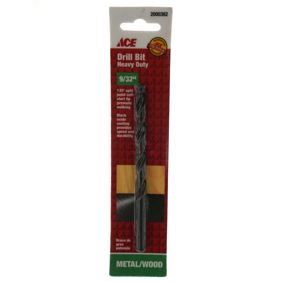 ACE Hardware 2000362 9/32" Black Oxide Drill Bit, 135° Split Point