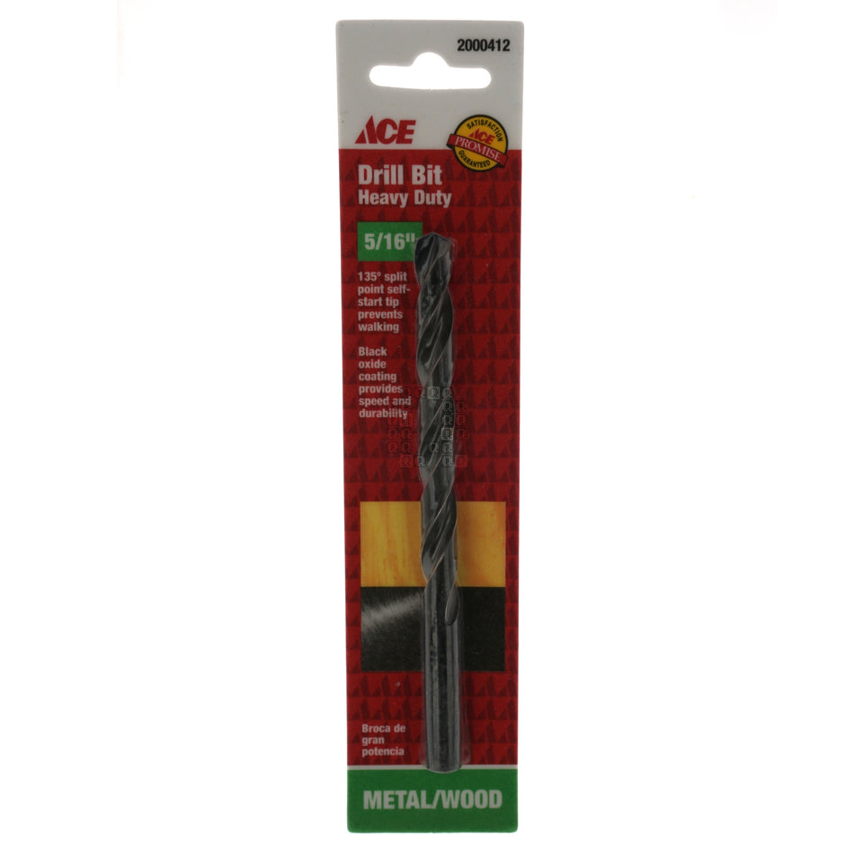 ACE Hardware 2000412 5/16" Black Oxide Drill Bit, 135° Split Point
