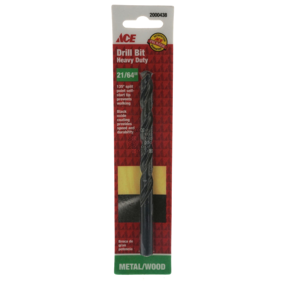 ACE Hardware 2000438 Heavy Duty 21/64" Black Oxide Drill Bit, 135° Split Point