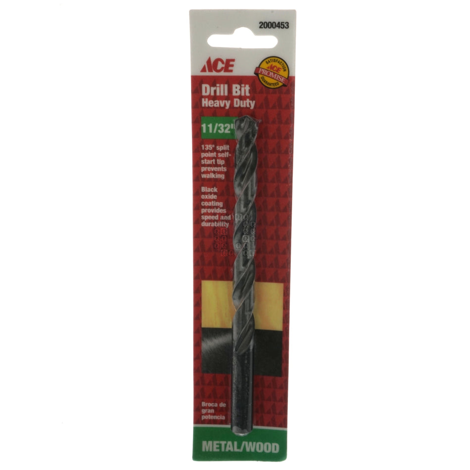 ACE Hardware 2000453 11/32" Black Oxide Drill Bit, 135° Split Point