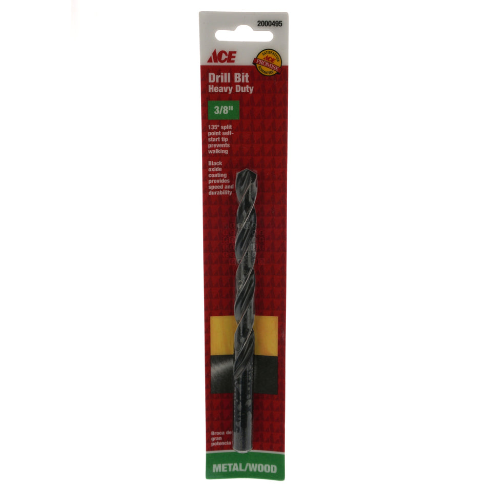 ACE Hardware 2000495 3/8" Black Oxide Drill Bit, 135° Split Point