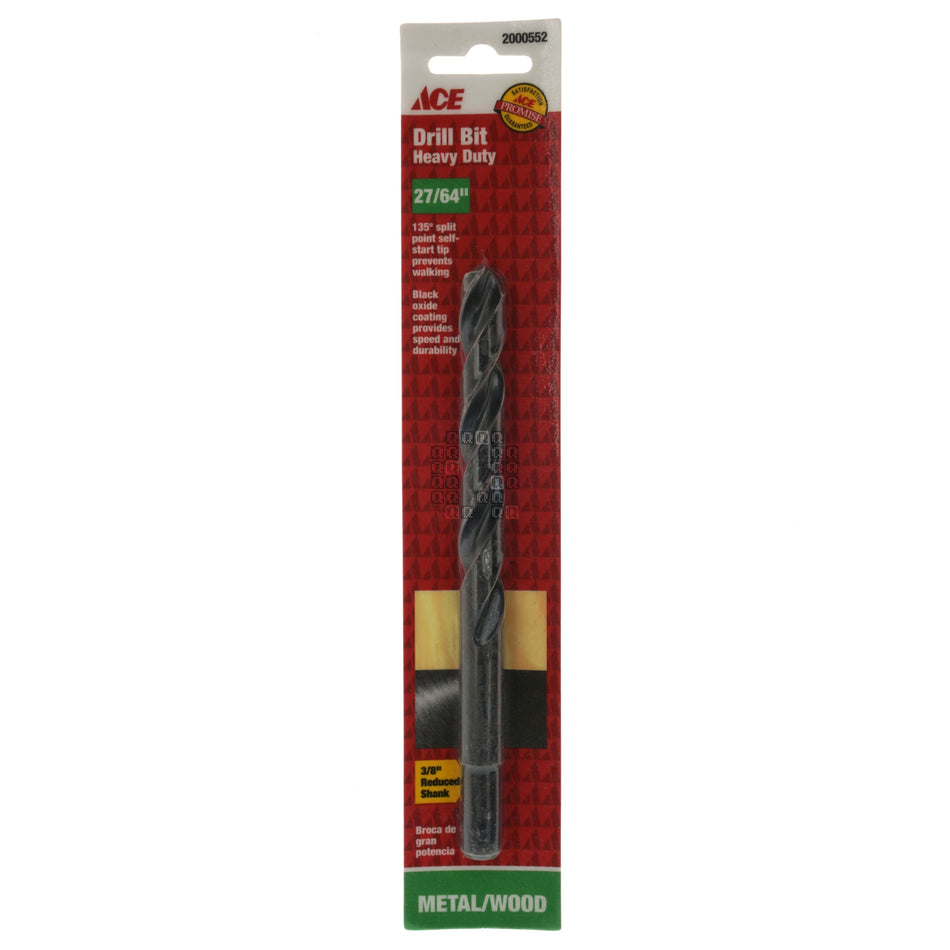 ACE Hardware 2000552 Heavy Duty 27/64" Black Oxide Drill Bit, 135° Split Point