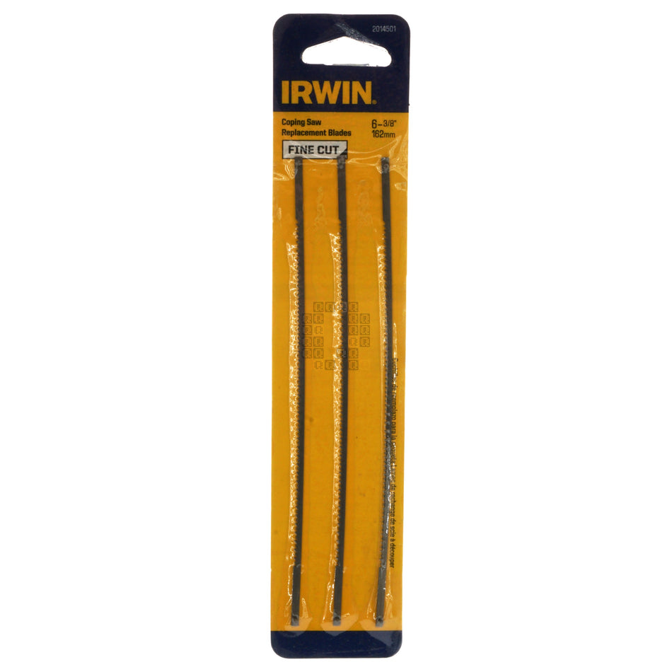 Irwin 2014501 Coping Saw Replacement Blades, 6-3/8" Length, Fine Cut, 3-Pack