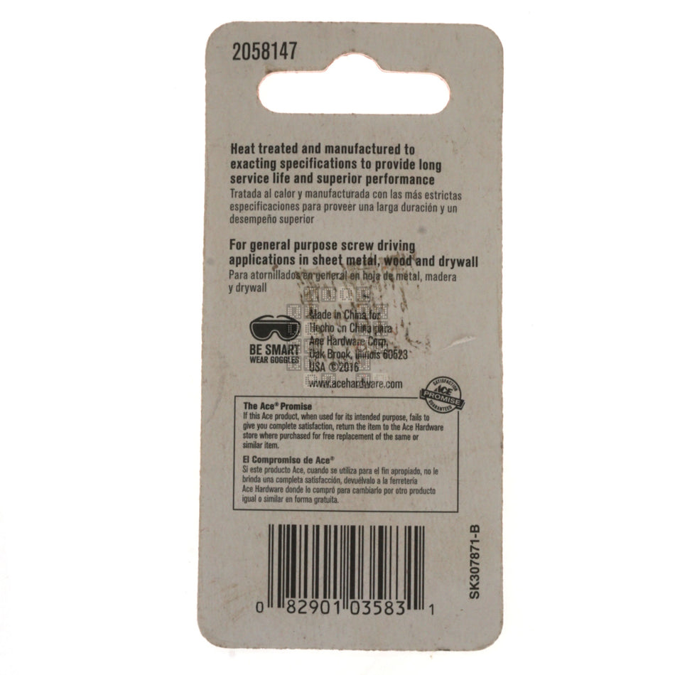 ACE Hardware 2058147 T10 TORX Screw Driver Bit, 1" Length, 1/4" Hex Drive