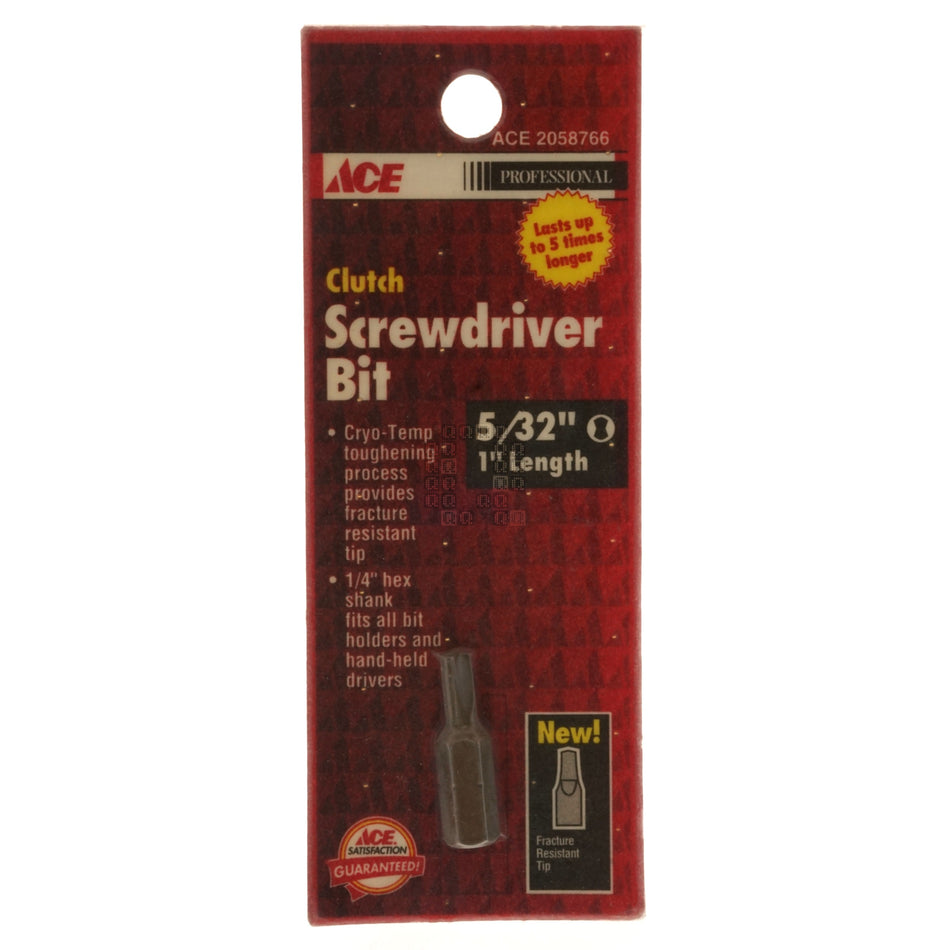 Ace Hardware 2058766 5/32" Clutch Screwdriver Bit, 1" Length