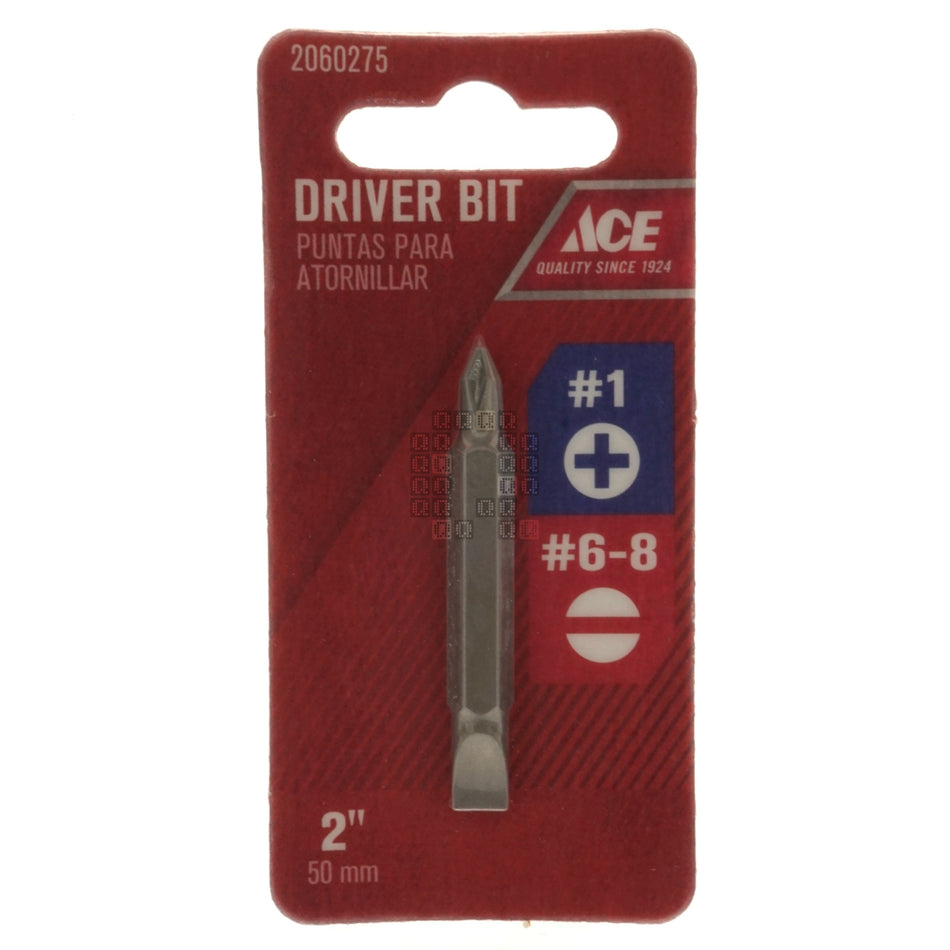 ACE Hardware 2060275 #1 Phillips PH1 / #6-8 Slotted Double Ended Driver Bit