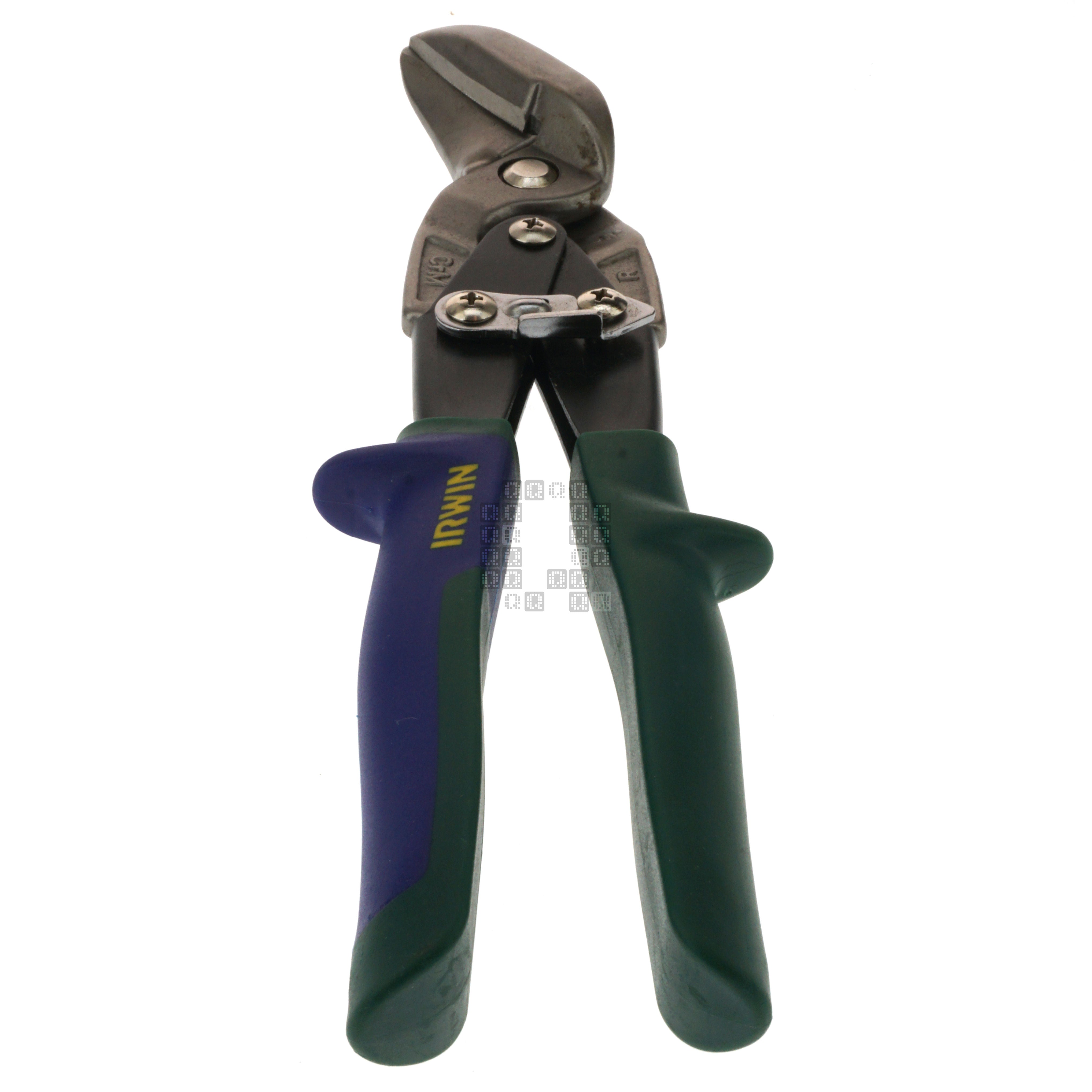 Irwin Industrial Tools 2073212 Right Hand Offset Tin Snips (Green Handle)