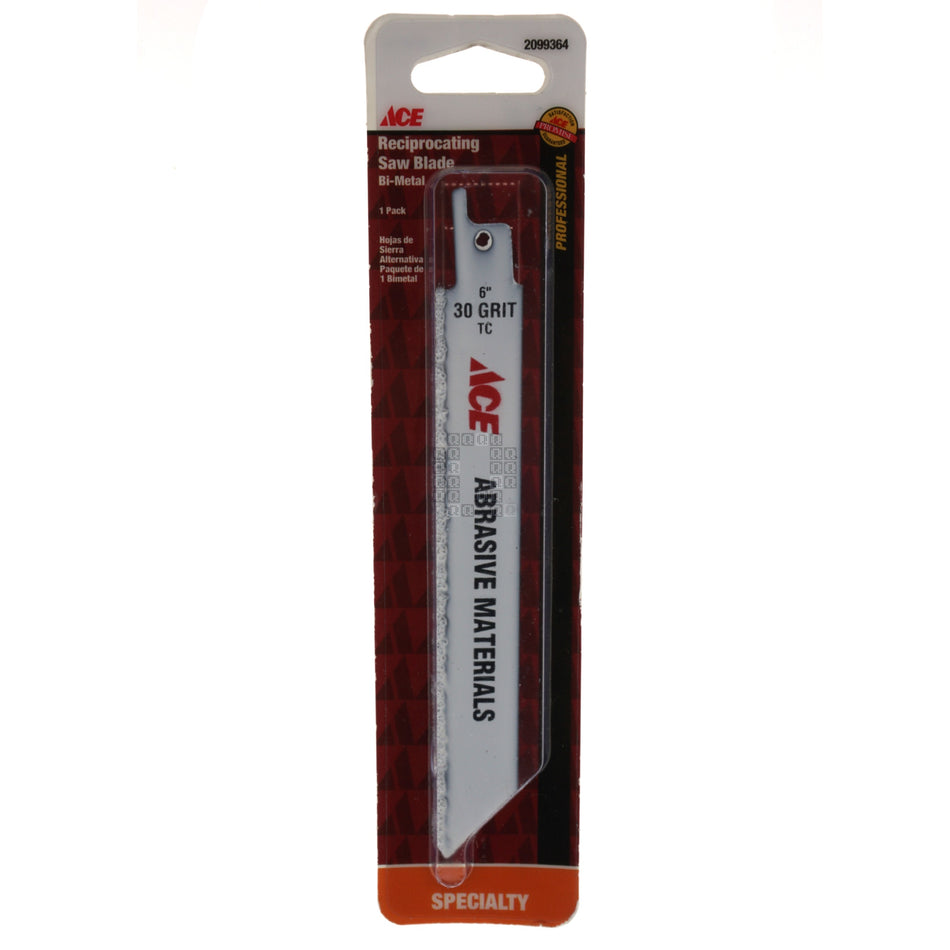 ACE Hardware 2099364 Bi-Metal 6" Carbide 30 Grit Reciprocating Saw Blade