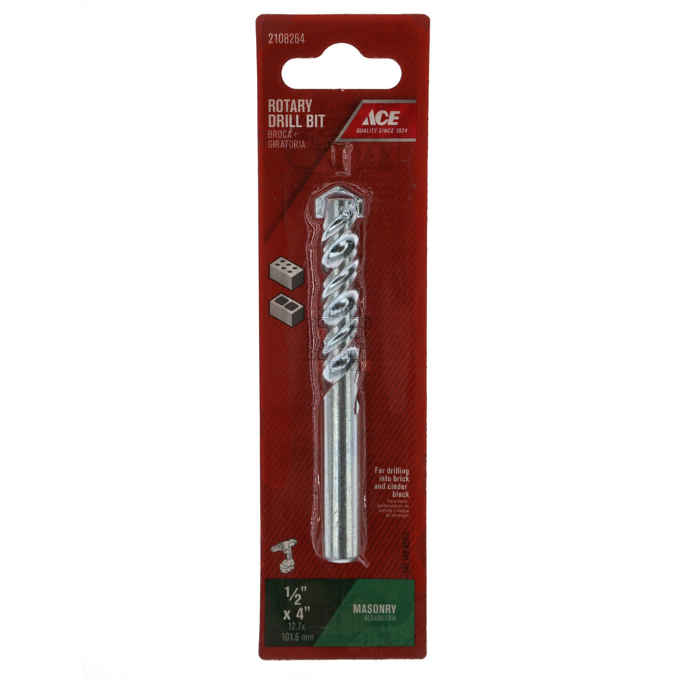 ACE Hardware 2108264 1/2" x 4" Straight Shank Rotary Masonry Drill Bit