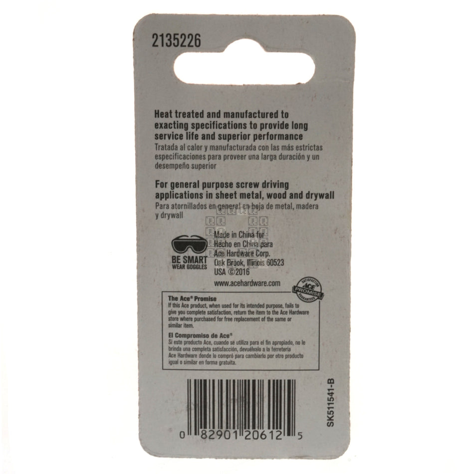 ACE Hardware 2135226 T20 TORX Driver Bit, 2" Length