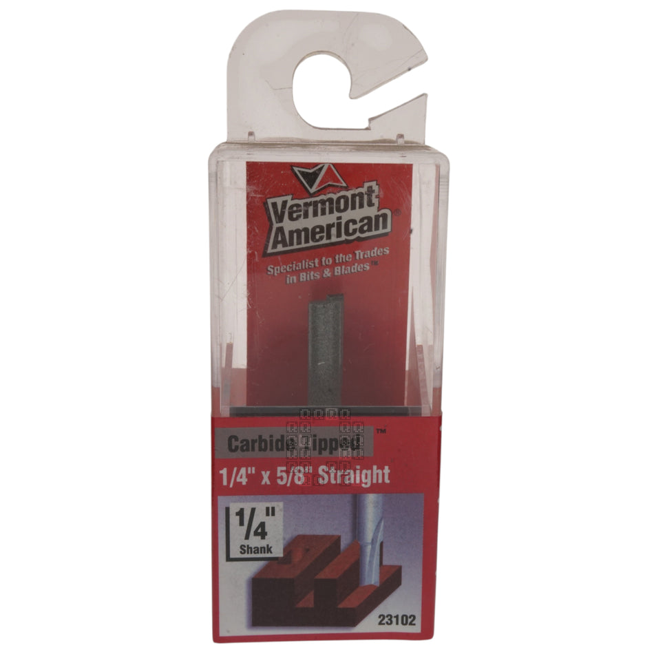 Vermont American 23102 1/4" x 5/8" Straight Carbide Tipped Router Bit