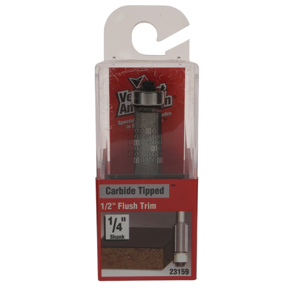 Vermont American 23159 1/2" Flush Trim  Carbide Tipped Router Bit, 1/4" Shank