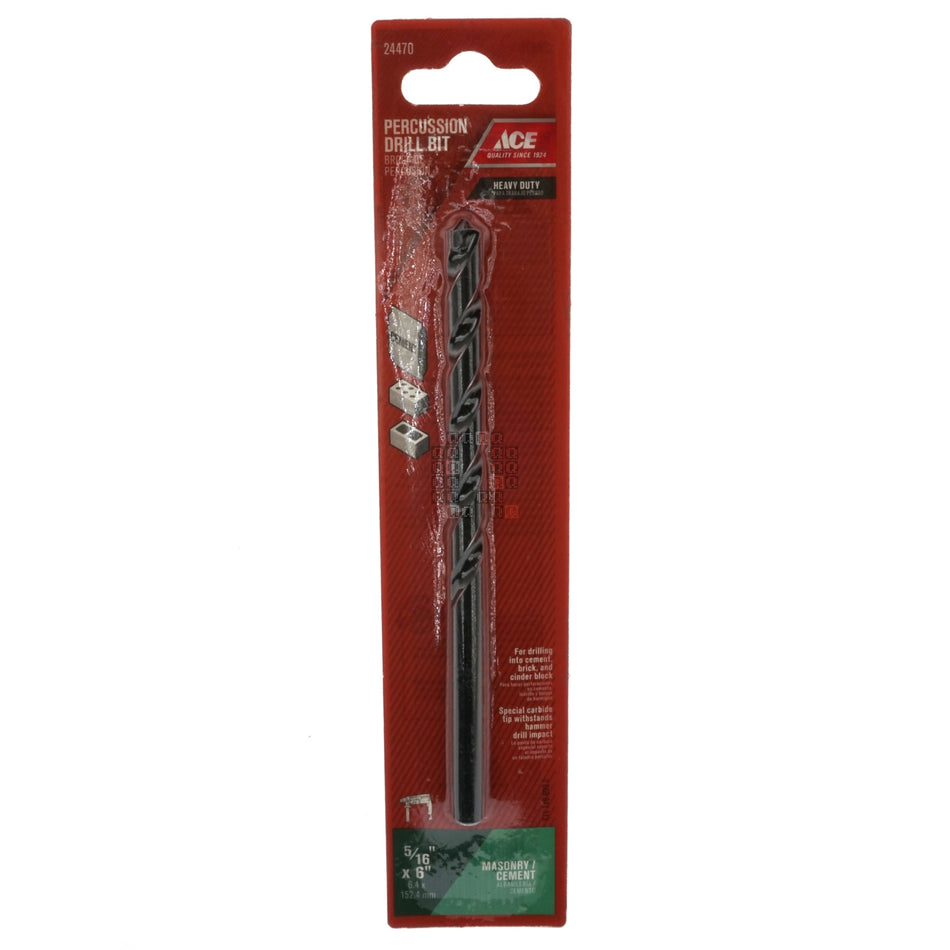 ACE Hardware 24470 5/16" x 6" Steel Percussion Drill Bit, Straight Shank