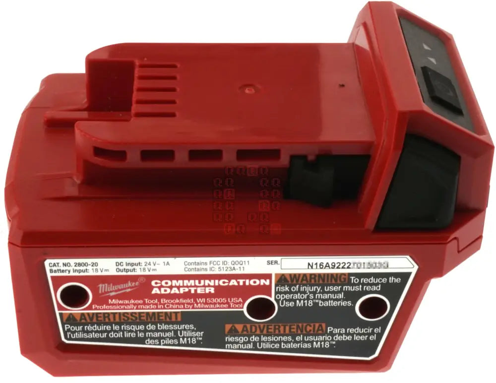 Milwaukee Tool 2800-20 M18 Communication Adapter Label