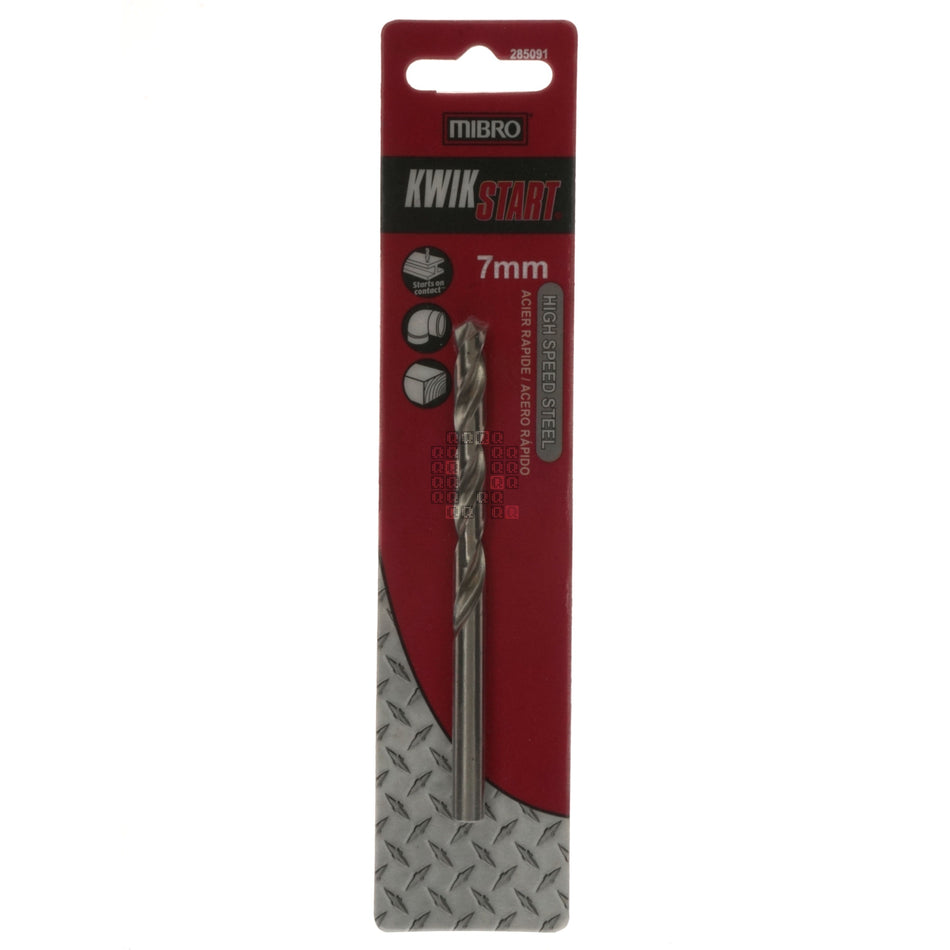 MIBRO 285091 7mm KWIK START High Speed Steel Metric Drill Bit