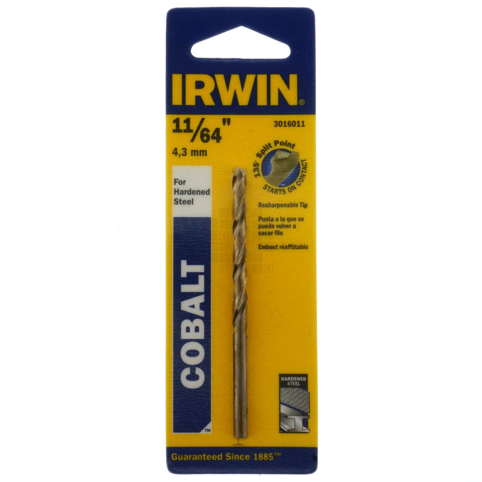 Irwin Industrial Tools 3016011 11/64" Cobalt 135° Split Point Drill Bit