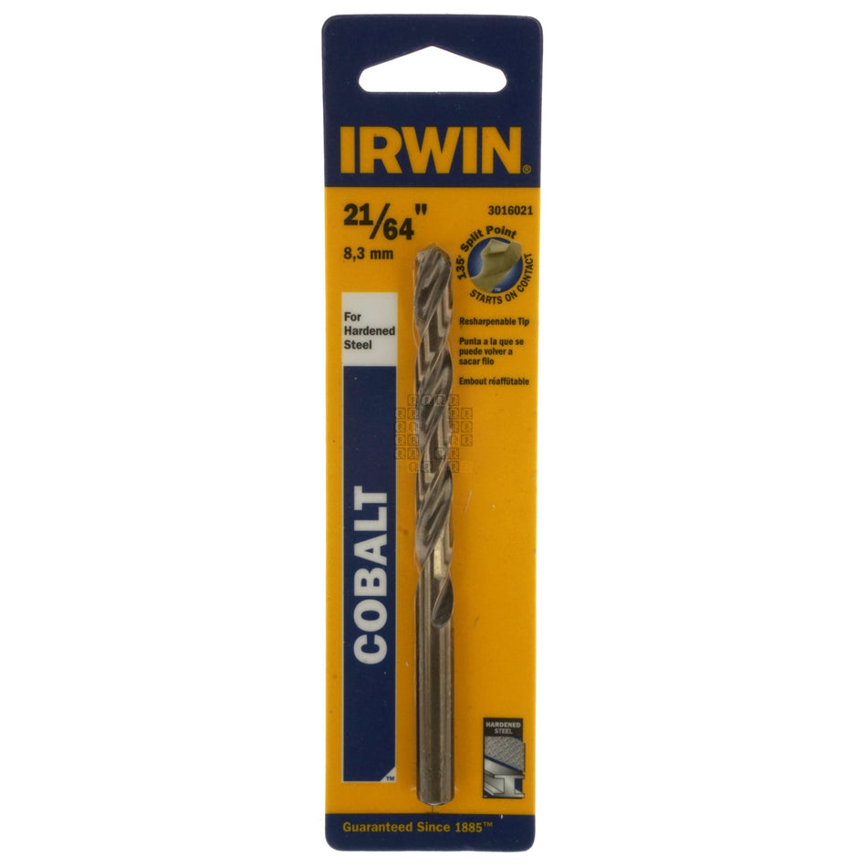 Irwin 3016021 21/64" Cobalt Jobber Length 135° Split Point Drill Bit